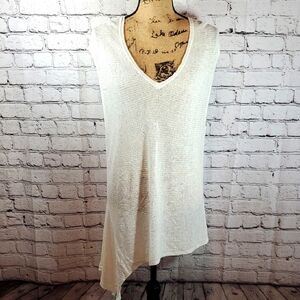 RACHEL Rachel Roy White Asymmetrical Tunic Top Size Medium